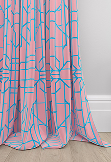 Bamboo Candy, Blue Pink - Made To Measure Curtains